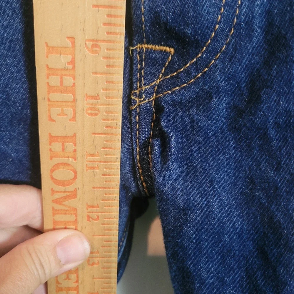 Levis 501 Original Fit Dark Wash Indigo Straight Leg Jeans Mens 36x40 Distressed